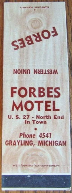 Warblers Way Motel (Forbes Motel) - Matchbook